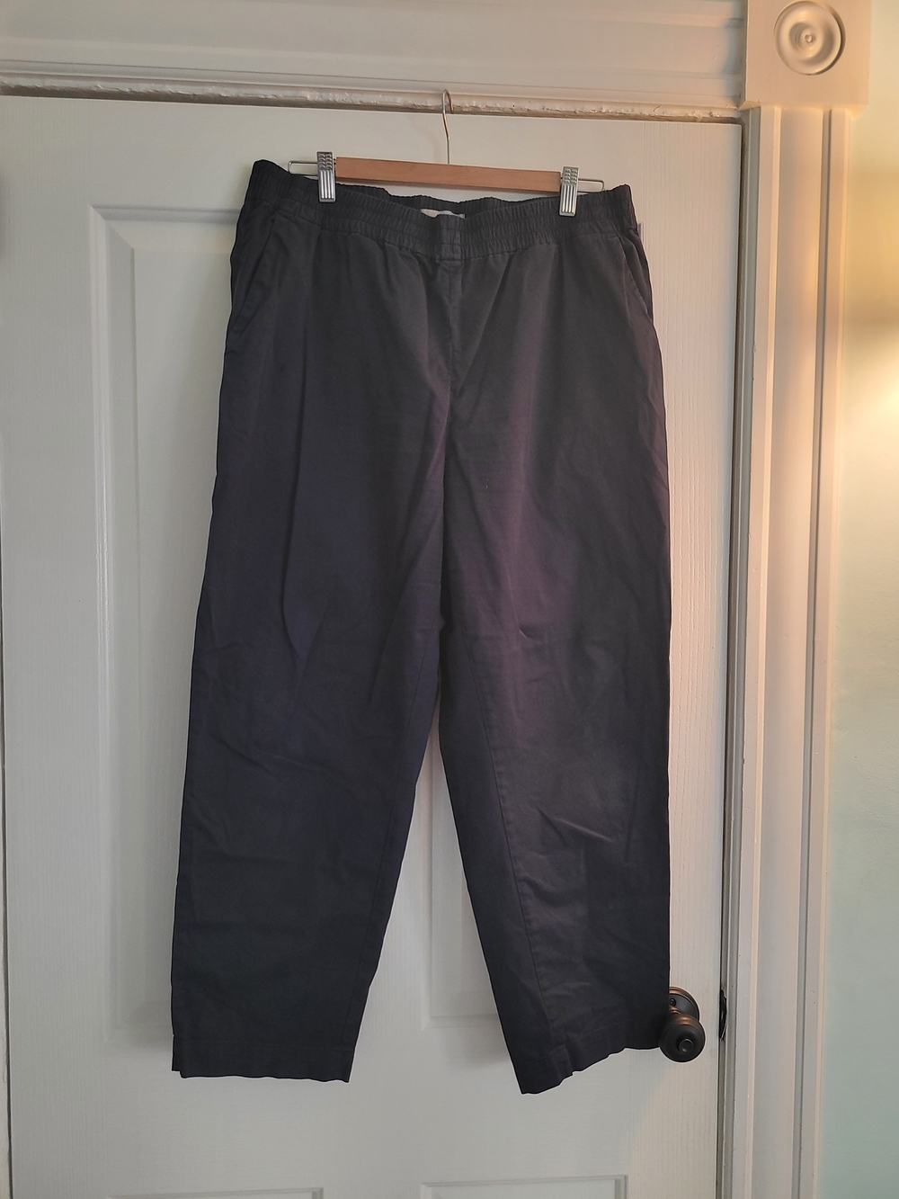 Everlane Navy Elastic-Waist Chino Easy Pants